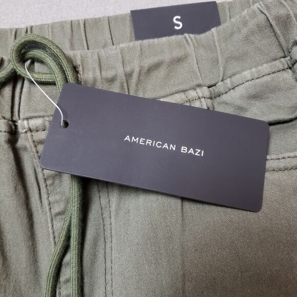 American Bazi - shirring denim jogger pants size small - olive - Picture 6 of 15